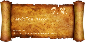 Takács Miron névjegykártya