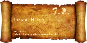 Takács Miron névjegykártya